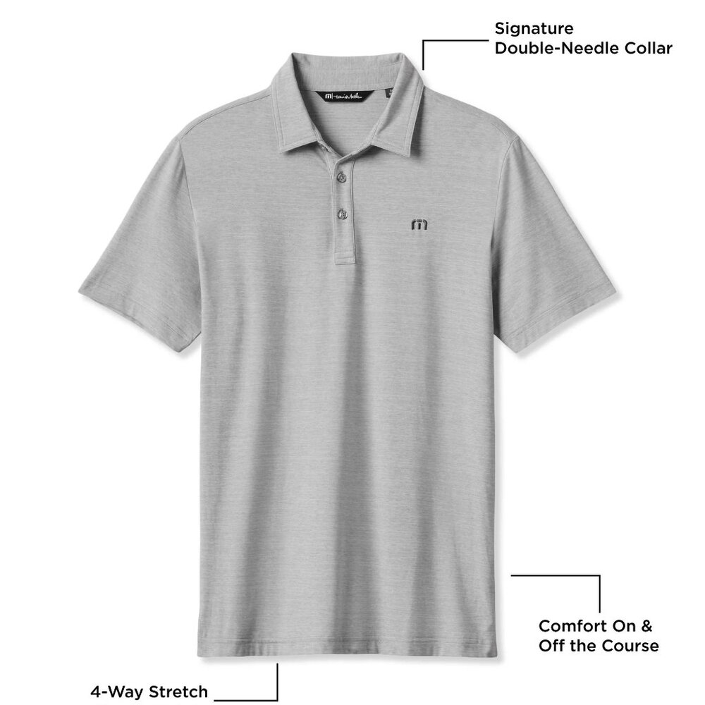 NWT Travis Mathew HEATER golf polo shirt LIGHT GREY microchip travismathew NEW - Picture 4 of 4